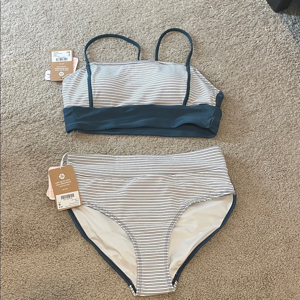 Nani Texured Alana Block Bikini set